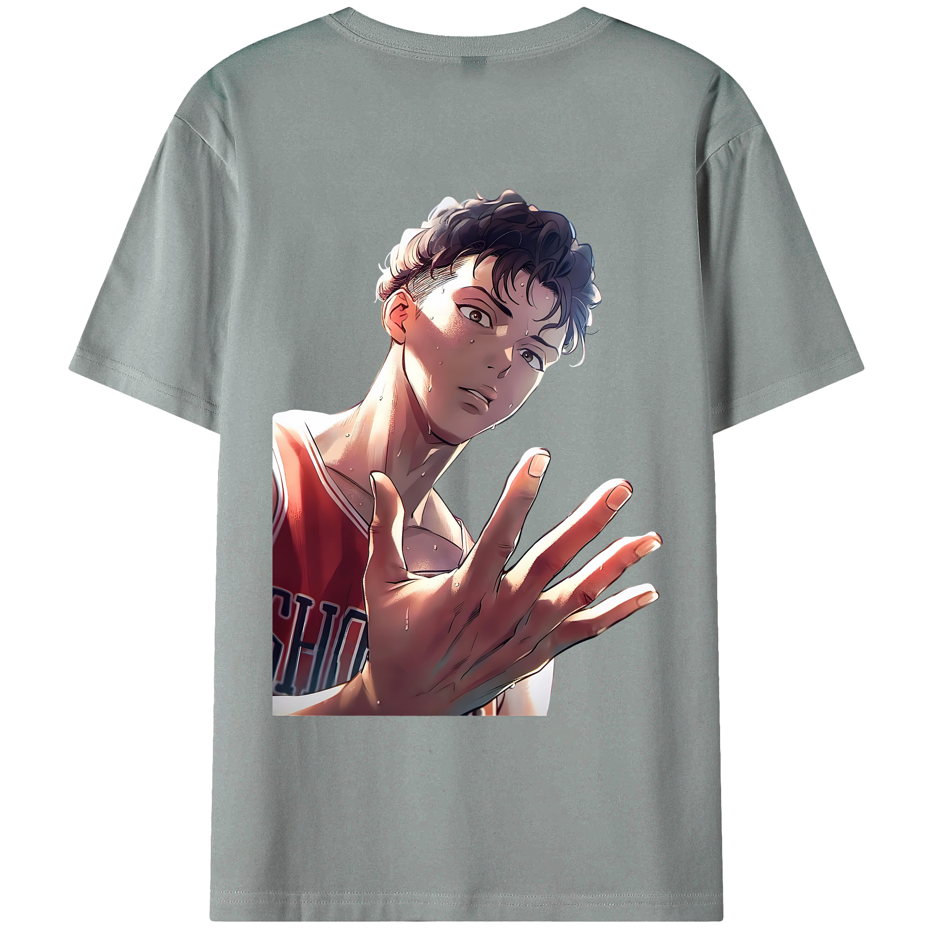 （画像用） SLAM DUNK／スラムダンク 綿100％ メンズ半袖Tシャツ（バックプリント） 通気性